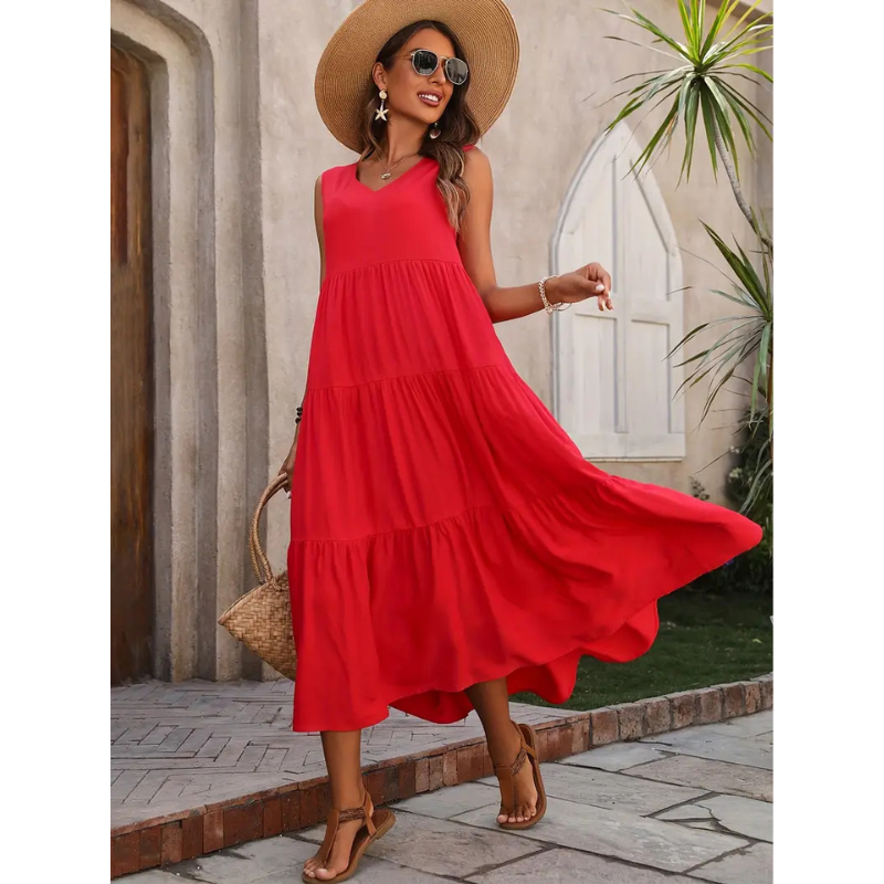 Mouwloze Zomerjurk Voor Dames | Midi