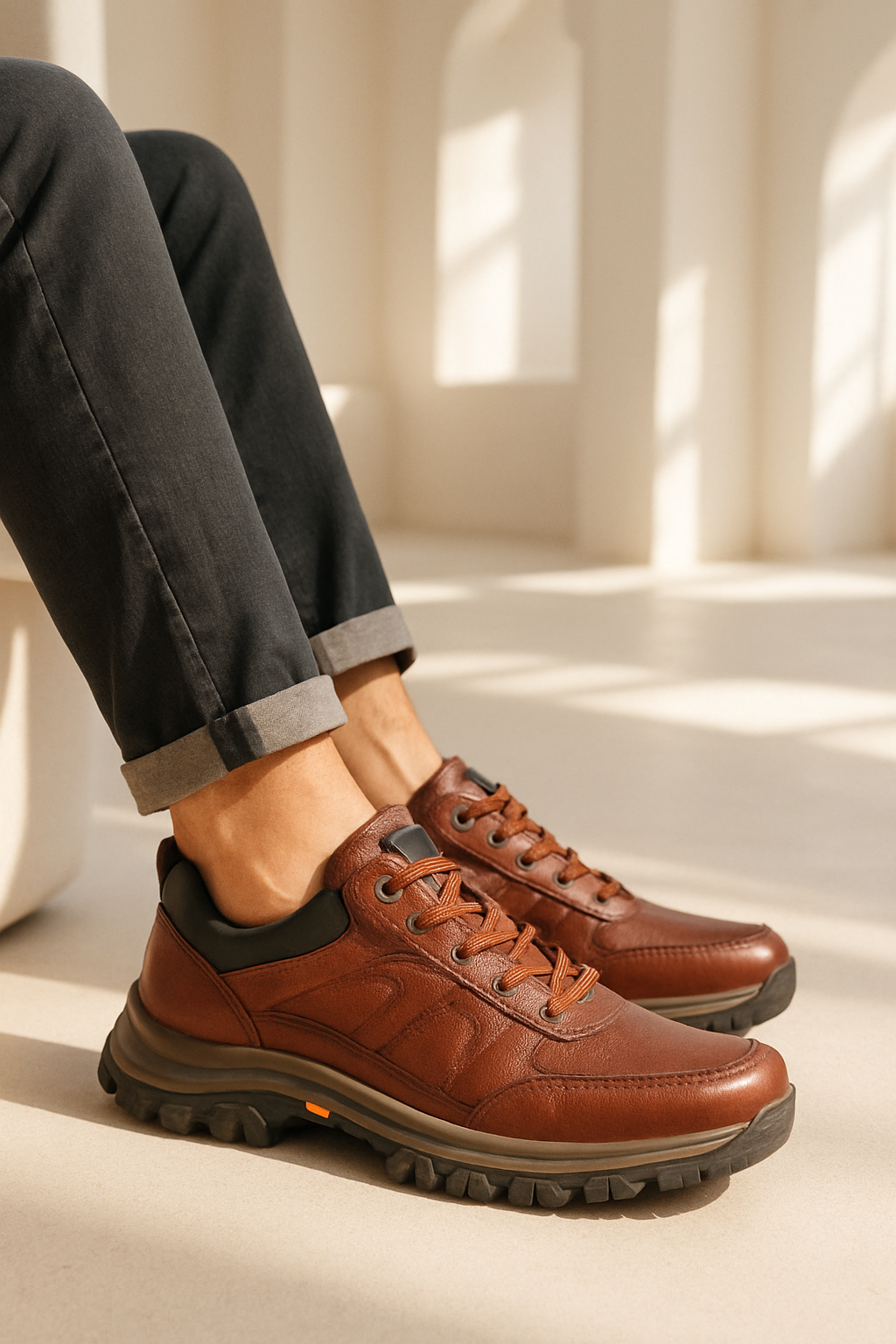 Heren - Casual Veterschoenen - Waterdicht en Hoogtegevend - Kunstleer - Tijd voor Stijl