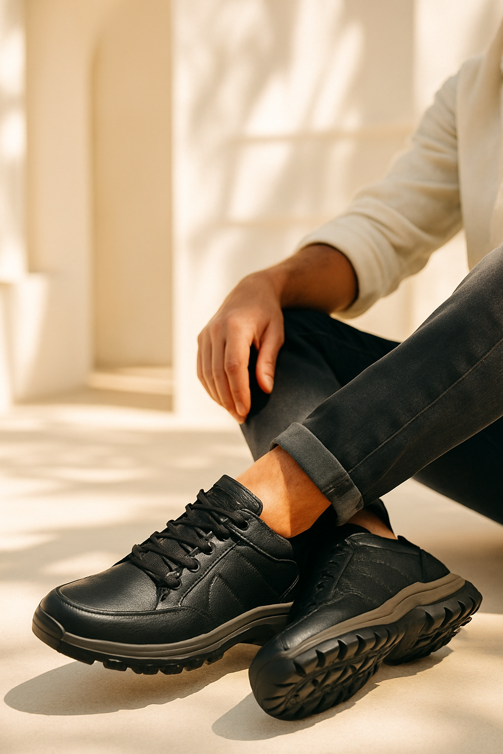Heren - Casual Veterschoenen - Waterdicht en Hoogtegevend - Kunstleer - Tijd voor Stijl