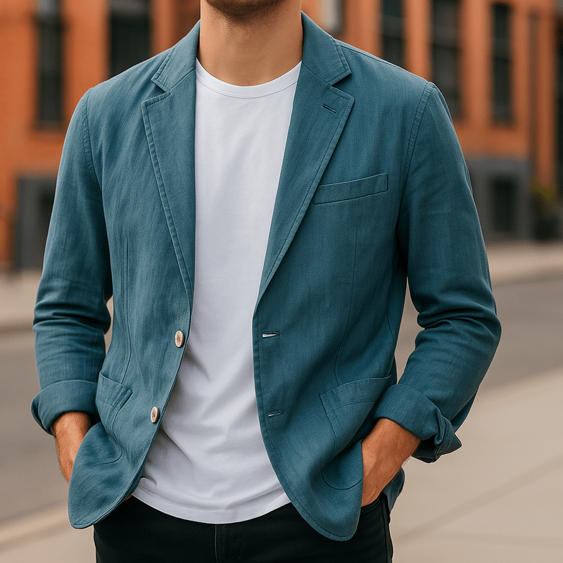 Heren Linnen Blazer - Simpel en Stijlvol-Tijd voor Stijl