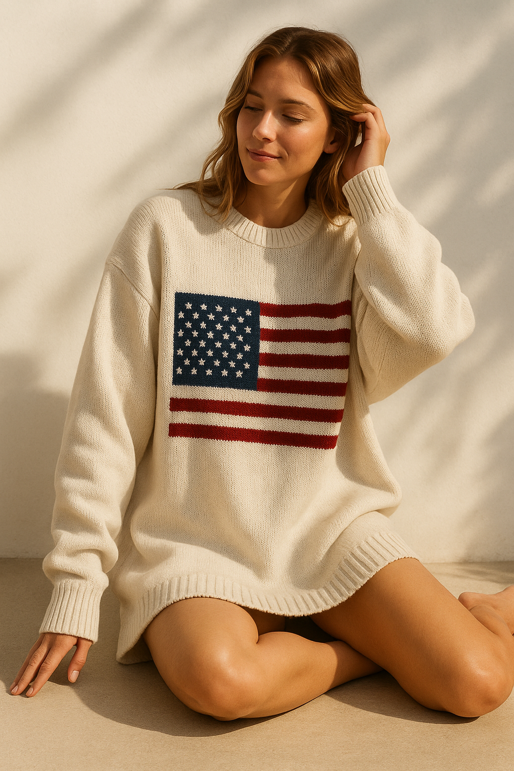 Oversized Sweater Dames - Gebreid Katoenmix - Tijd voor Stijl