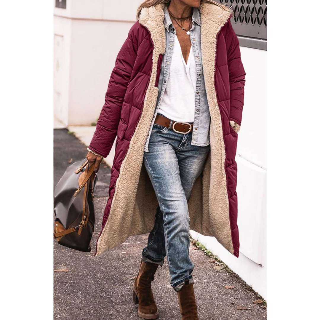 Gloria | Vrouwen Lange Winter Puffer Trench Coat