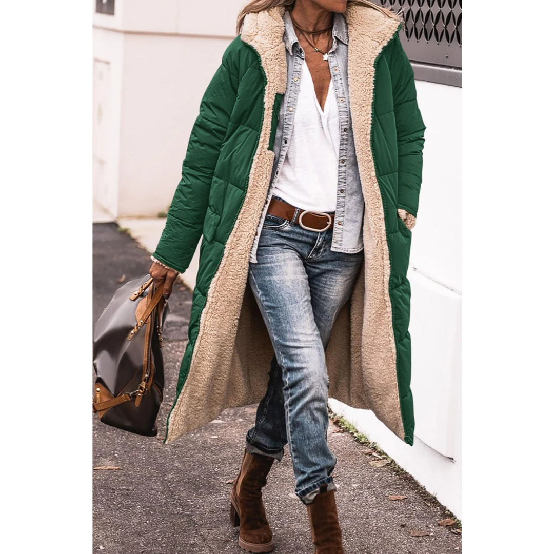 Gloria | Vrouwen Lange Winter Puffer Trench Coat