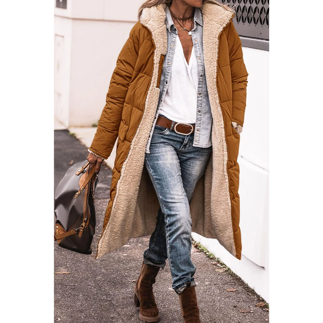 Gloria | Vrouwen Lange Winter Puffer Trench Coat