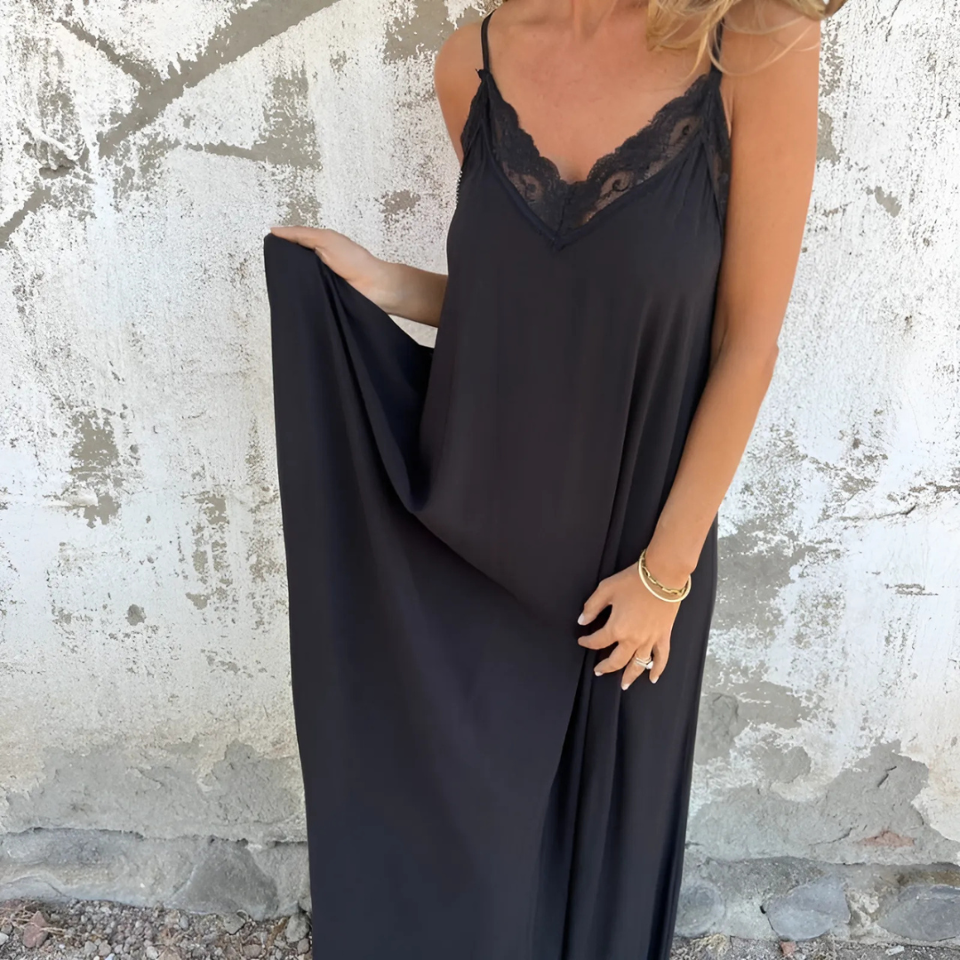 Zomerjurkje Dames - Elegante Zomerjurk - Open Rug En Split - Polyester - Tijd voor Stijl