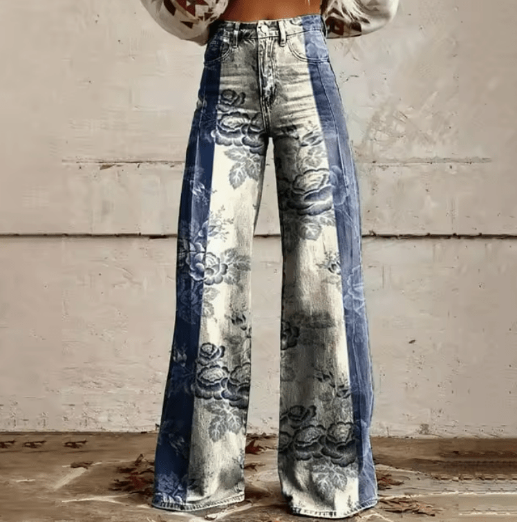 Damesbroek - Hoge Taille - Boho Stijl - Jeans - Tijd voor Stijl