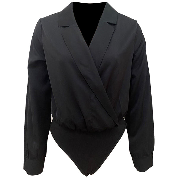 Dames Bodysuit - Reverskraag - Lange Mouwen - Polyester - Tijd voor Stijl