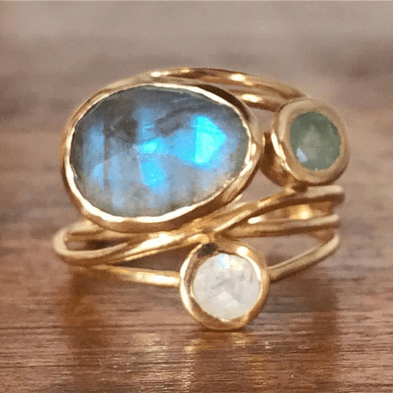 Ring - Boho Stijl - Kristallen - Goud - Tijd voor Stijl