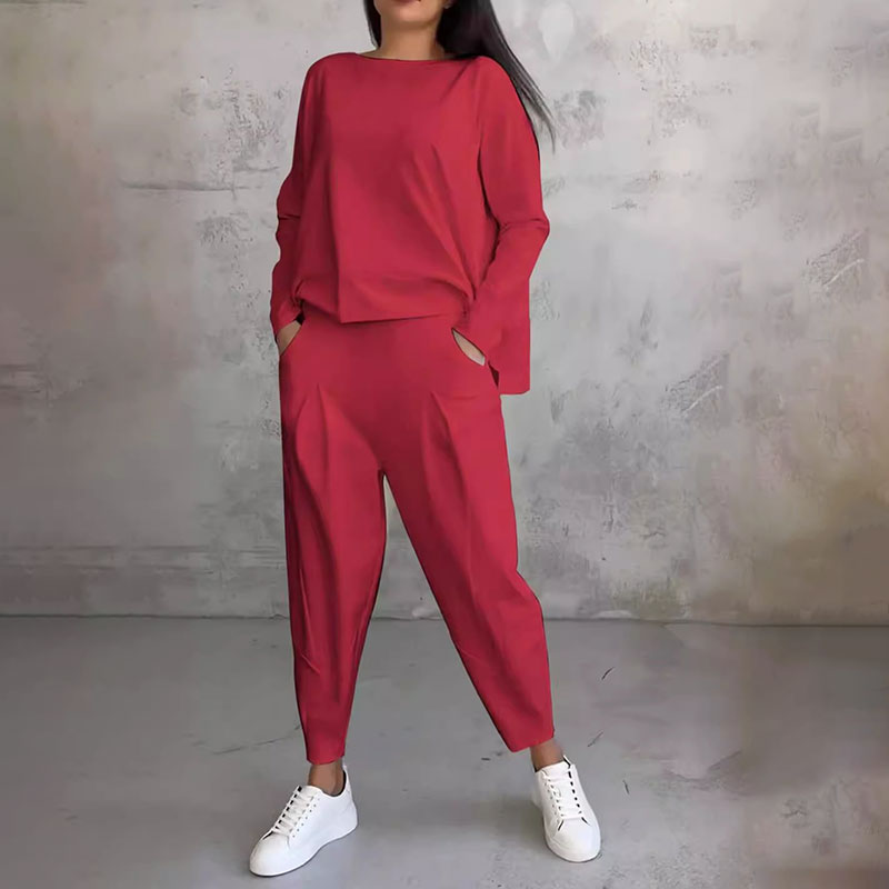 Dames Tweedelige Set - Ronde Hals - Lange Mouwen - Polyester - Tijd voor Stijl