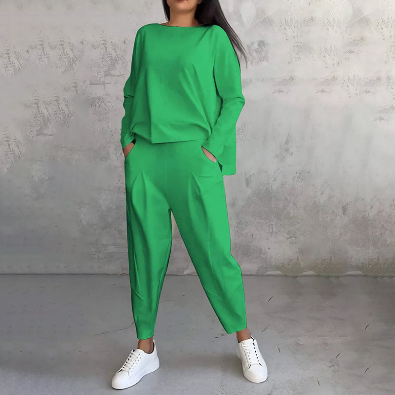 Dames Tweedelige Set - Ronde Hals - Lange Mouwen - Polyester - Tijd voor Stijl