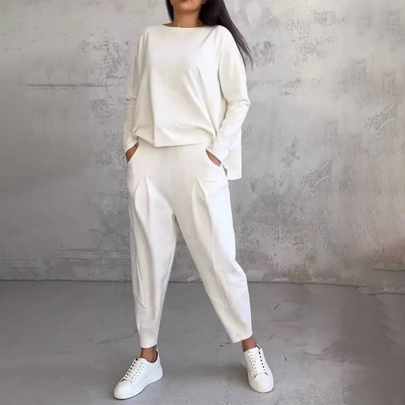 Dames Tweedelige Set - Ronde Hals - Lange Mouwen - Polyester - Tijd voor Stijl