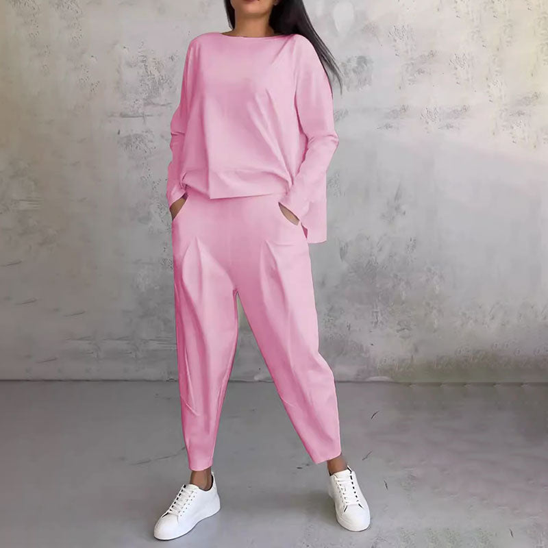 Dames Tweedelige Set - Ronde Hals - Lange Mouwen - Polyester - Tijd voor Stijl