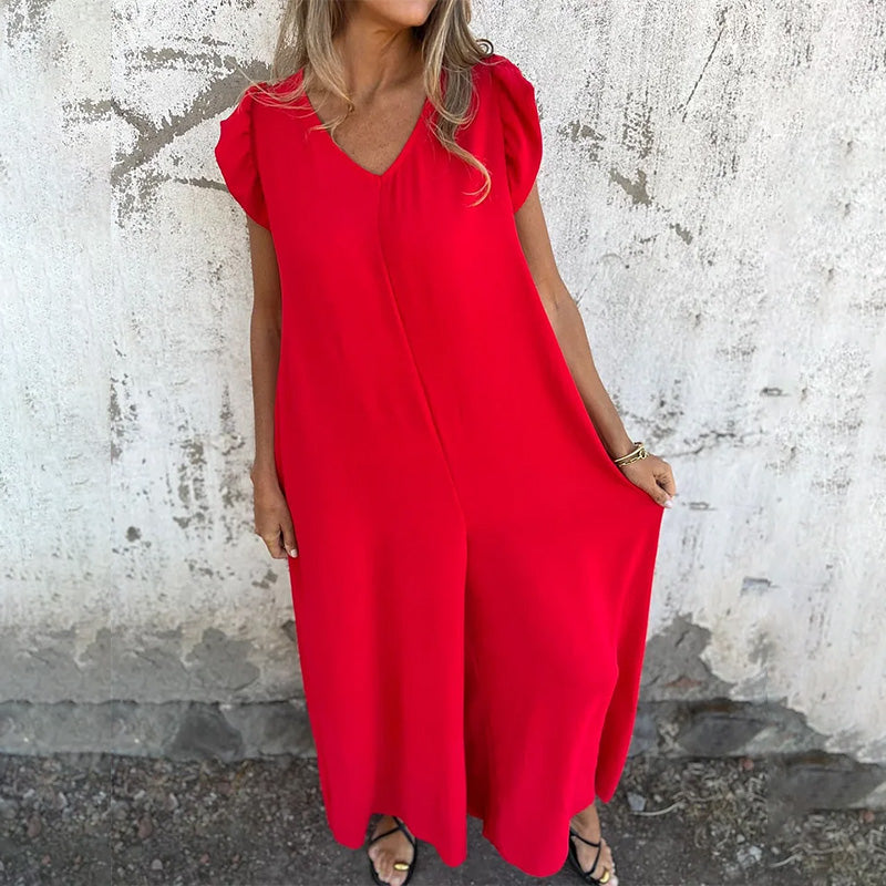 Damesjumpsuit - V-hals - Luipaardprint - Polyester - Tijd voor Stijl