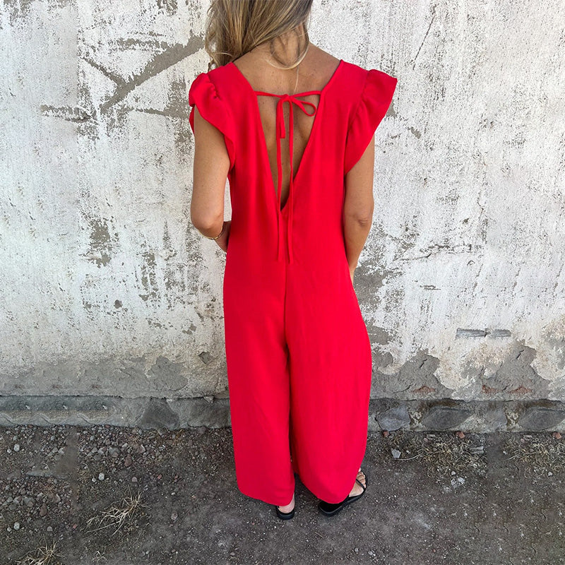 Damesjumpsuit - V-hals - Luipaardprint - Polyester - Tijd voor Stijl
