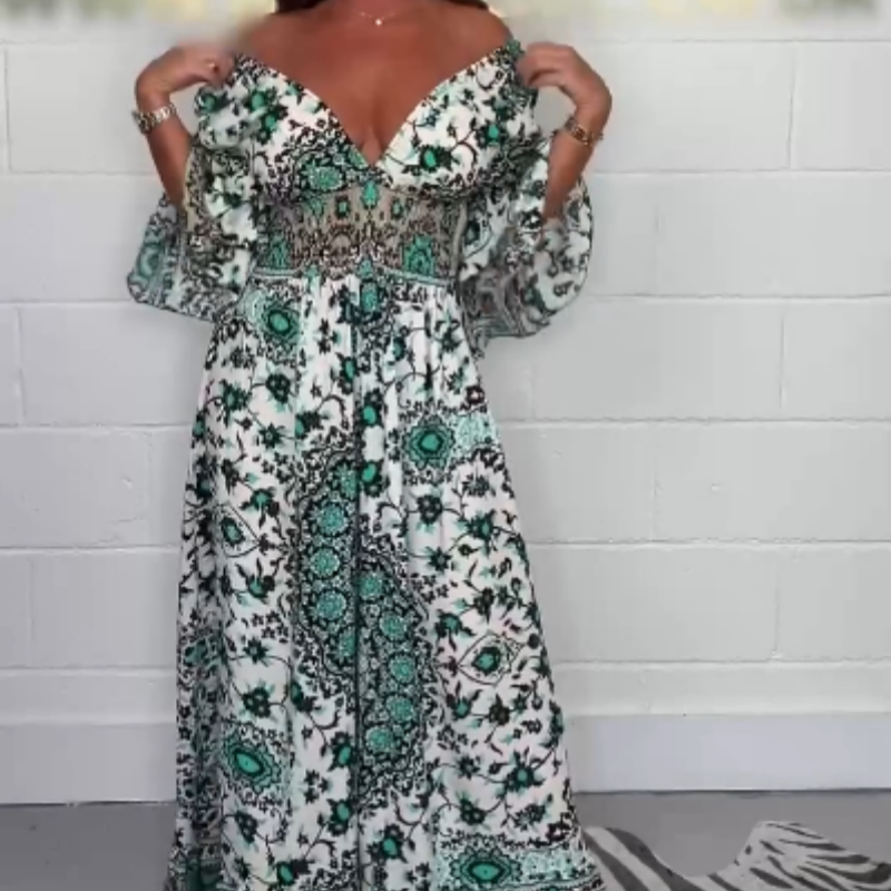 Damesjumpsuit - V-hals - Bedrukt - Polyester - Tijd voor Stijl