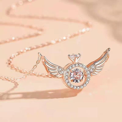 Dames Ketting met Engelenvleugels Hanger van Strass en Geplateerd Metaal - Tijd voor Stijl