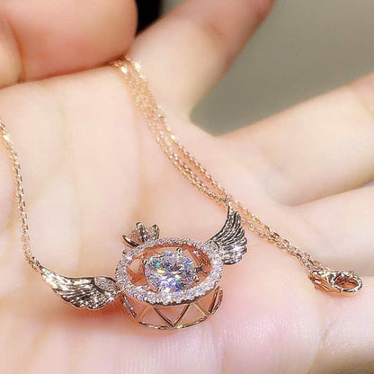 Dames Ketting met Engelenvleugels Hanger van Strass en Geplateerd Metaal - Tijd voor Stijl