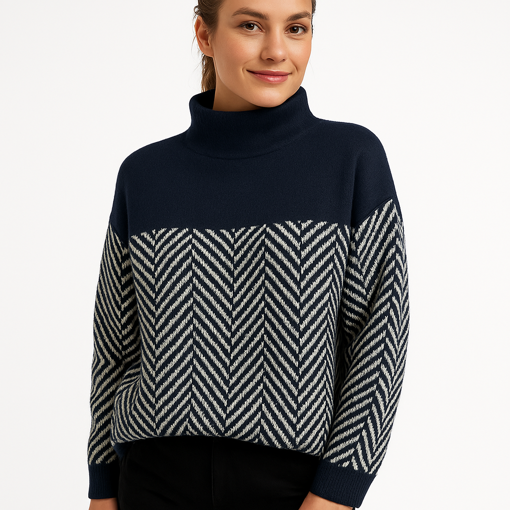 Dames - Coltrui - Luxe Afwerking met Visgraatpatroon - Kasjmier - Tijd voor Stijl