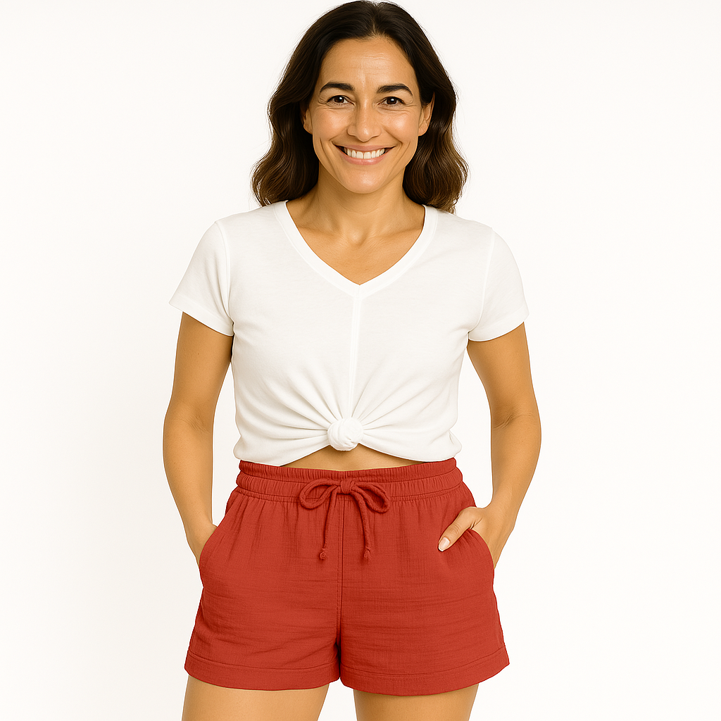 Dames Korte Broek - Elastische Tailleband - Casual Pasvorm - Linnen Katoen - Tijd voor Stijl
