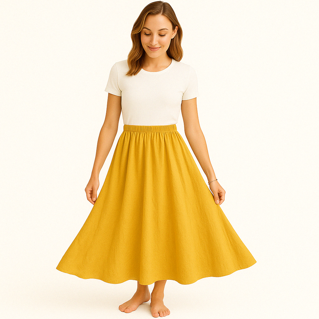 Dames - Maxi Rok Dames Lang - A-lijn Model - Linnen Katoen - Tijd voor Stijl