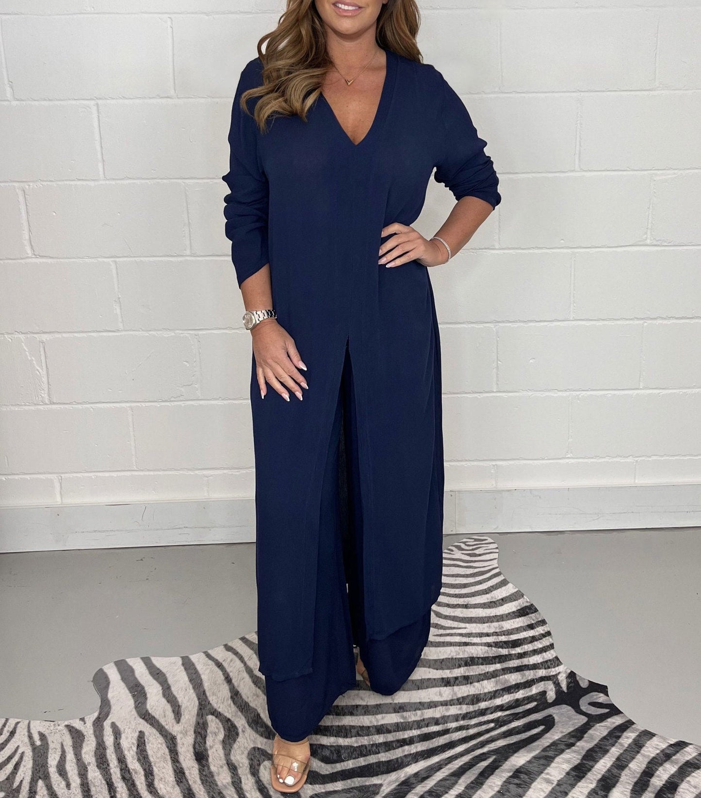 Dames Set - V-Hals Jurk - Elastische Taille Broek - Tweedelig - Tijd voor Stijl