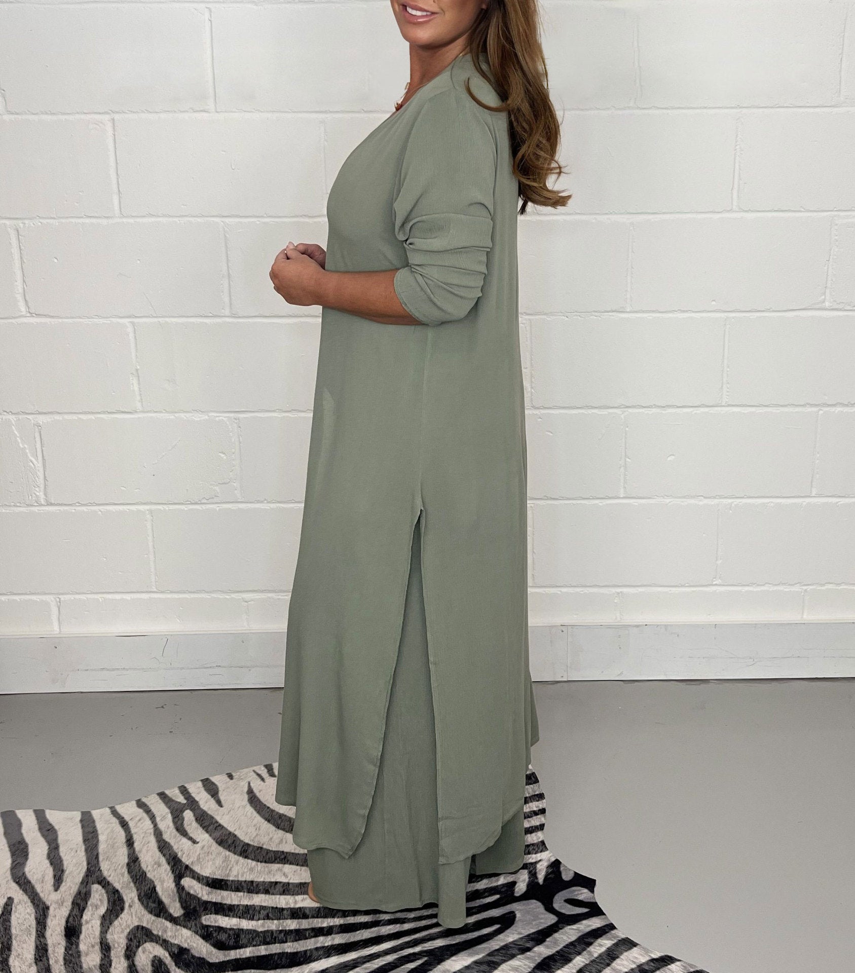 Dames Set - V-Hals Jurk - Elastische Taille Broek - Tweedelig - Tijd voor Stijl