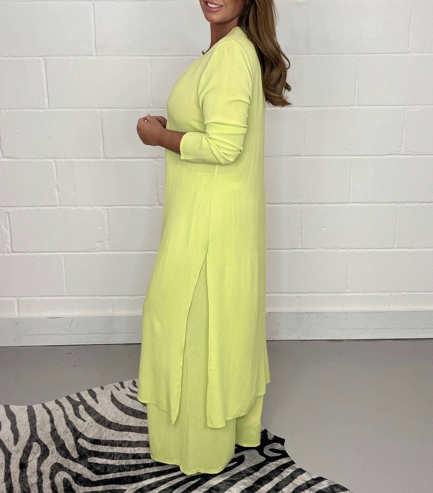 Dames Set - V-Hals Jurk - Elastische Taille Broek - Tweedelig - Tijd voor Stijl