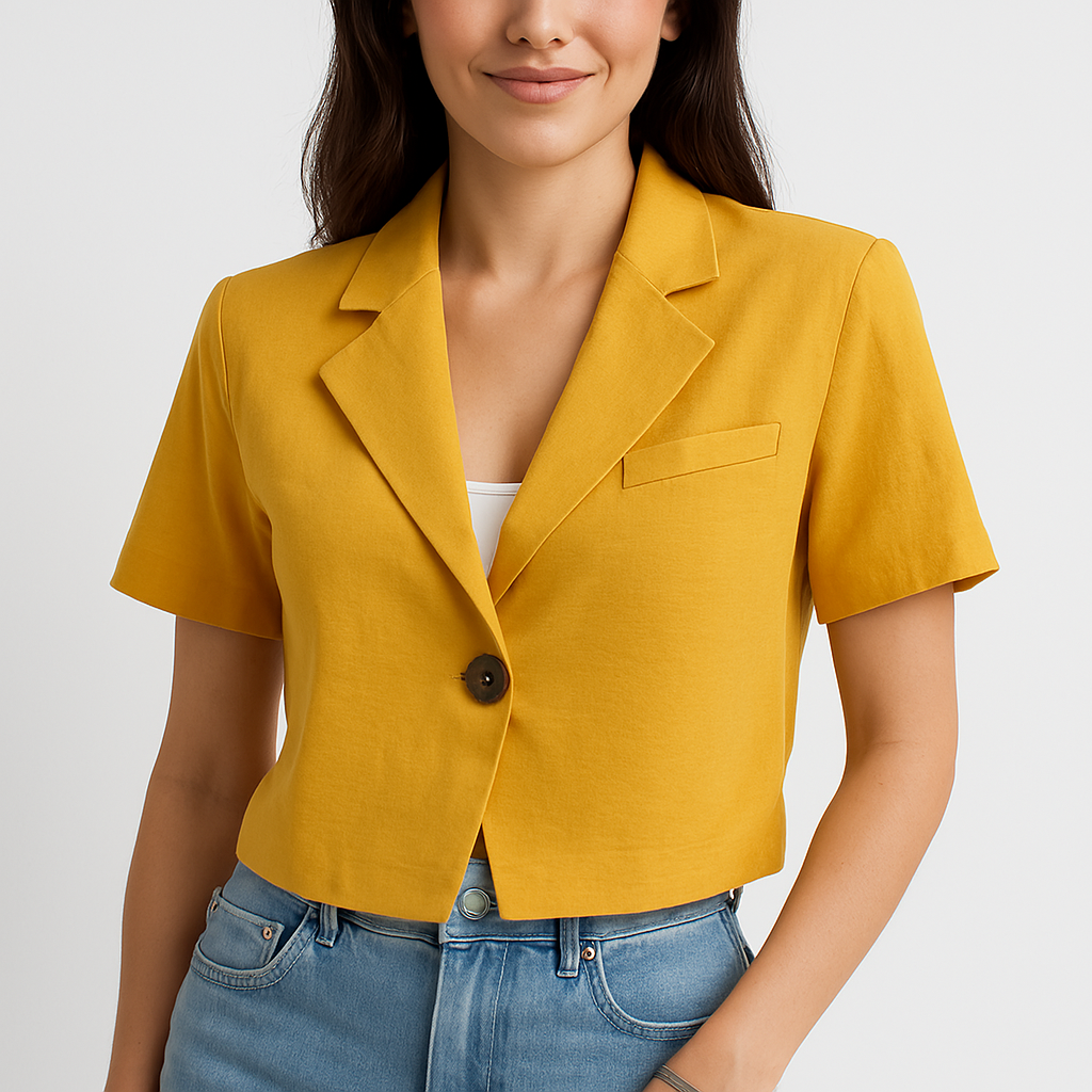 Damesblazer - Korte Mouwen - Getailleerd Design - Polyester - Tijd voor Stijl