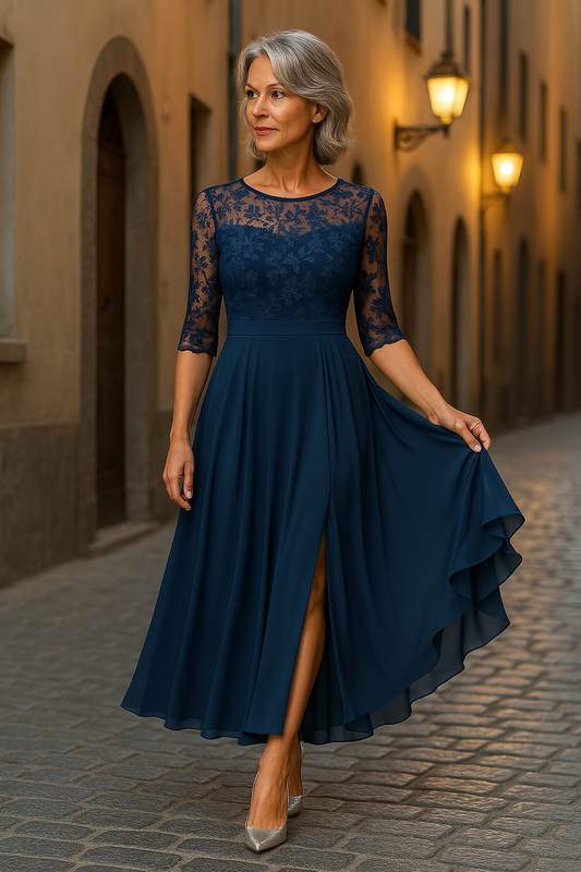 Damesjurk - Summer Chique - Elegante Kanten Details - Katoenmix - Tijd voor Stijl