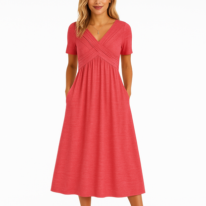 Damesjurk - Zomerjurk Dames - Elegante Twistdetail - Viscose - Tijd voor Stijl