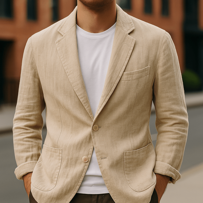 Heren Linnen Blazer - Simpel en Stijlvol-Tijd voor Stijl