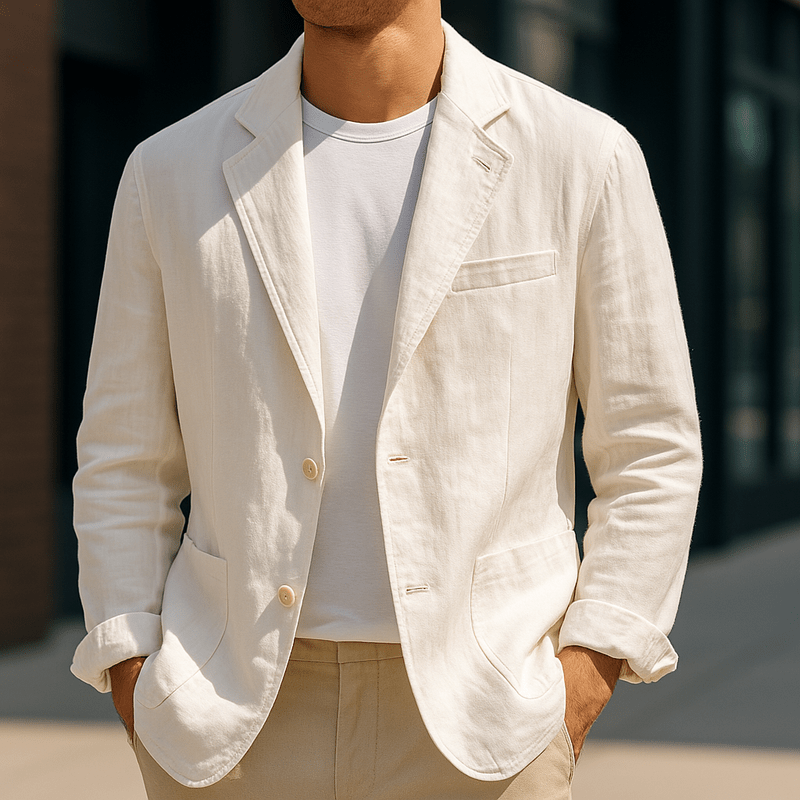 Heren Linnen Blazer - Simpel en Stijlvol-Tijd voor Stijl