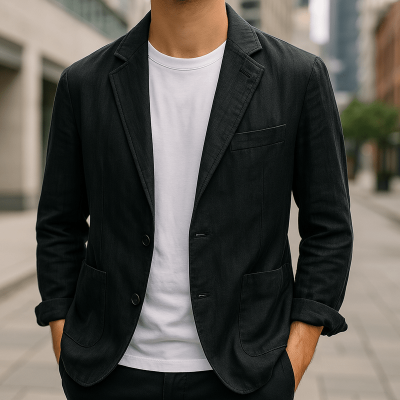 Heren Linnen Blazer - Simpel en Stijlvol-Tijd voor Stijl